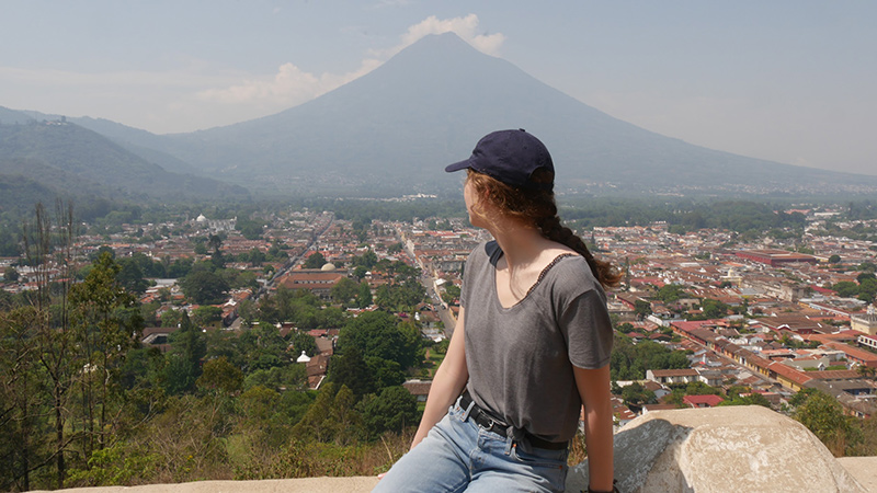 Amanda looking at mountain