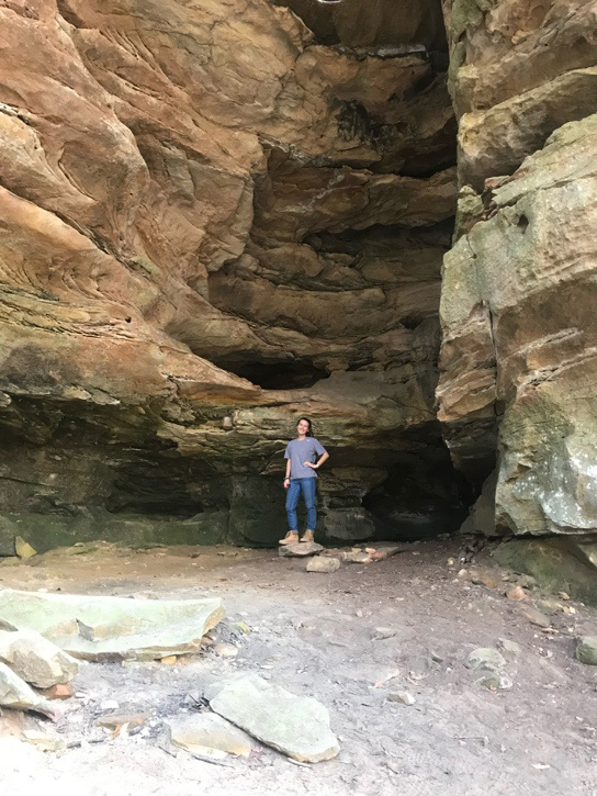 Jenna Zirkelbach near cave