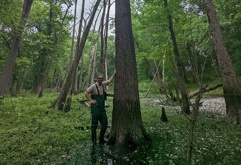 Tyler Wintermute in swamp