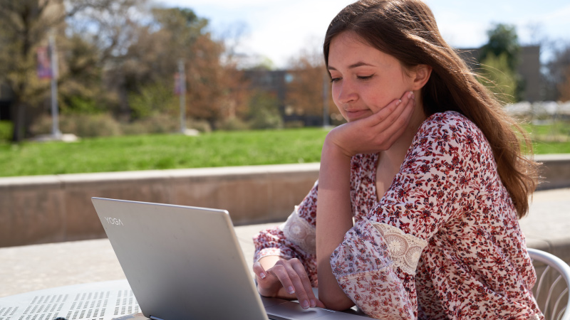 Student on laptop