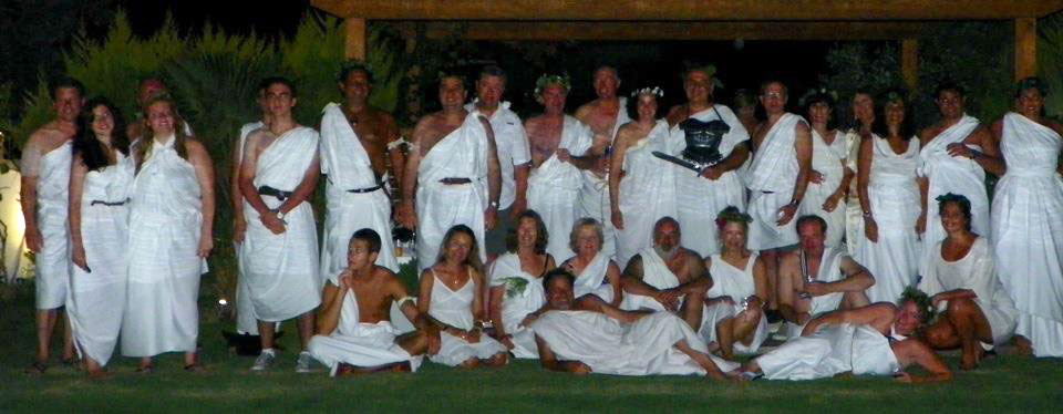 Harlaxton 1979-80 revive toga tradition at 2012 reunion in Alacati, Turkey. Photo by Mark Russell. This group is planning to get together again in 2015 – this time at Harlaxton.