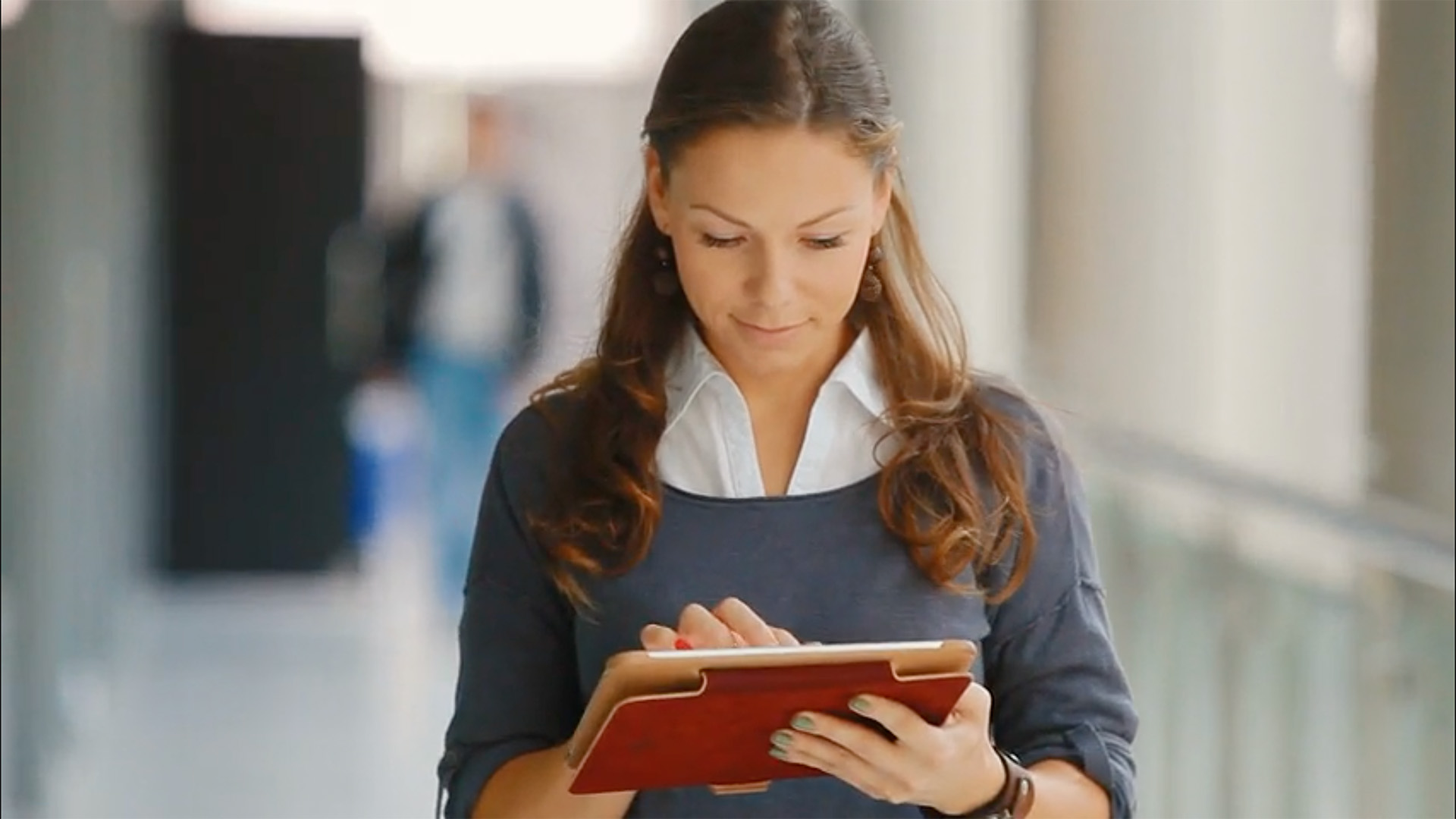 Girl using tablet