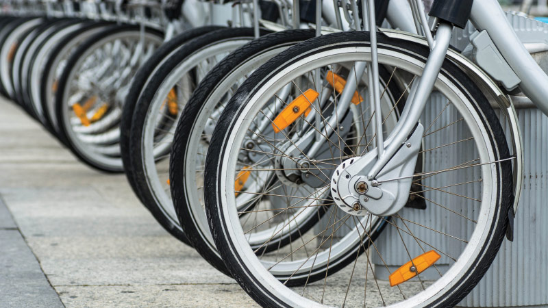 Bike share bikes