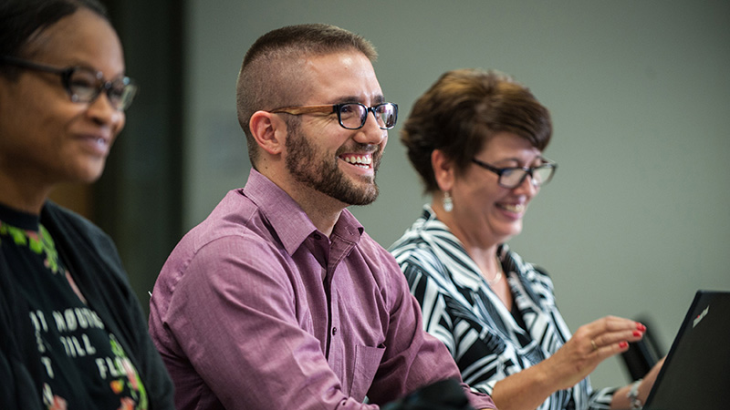 Adult learners in class