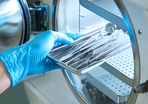 Processing technician cleaning tools
