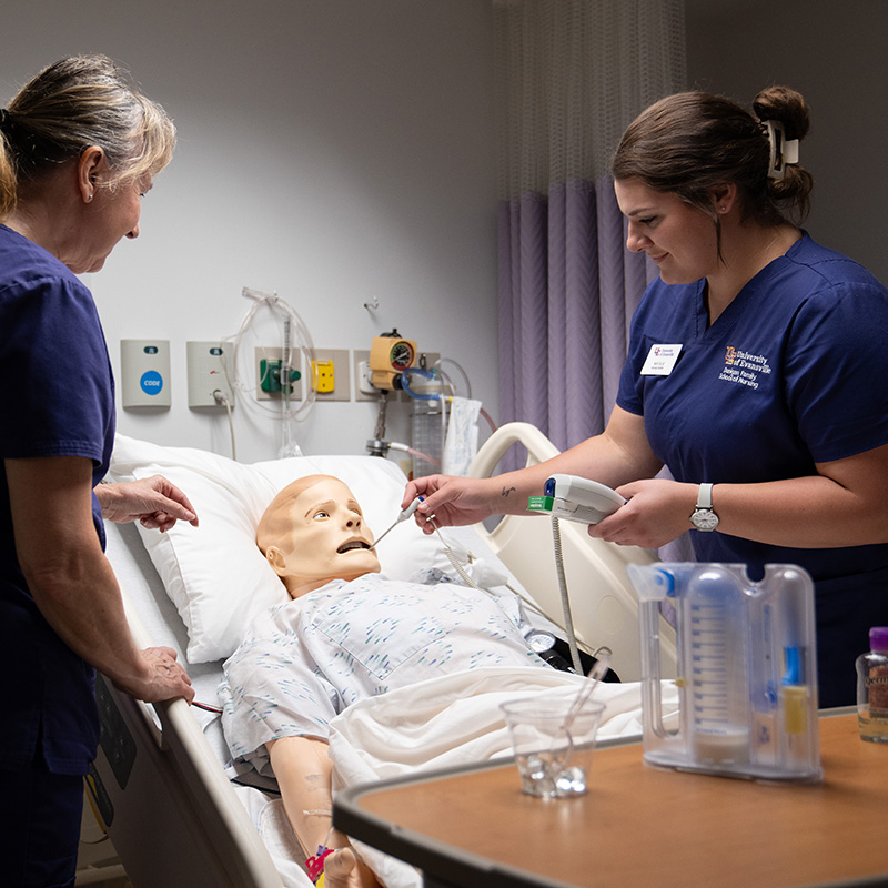 Nursing student in simulation lab