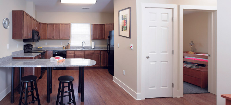 Town houses kitchen and bedroom