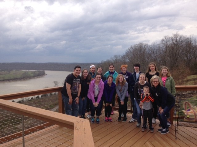 Honors students enjoy dinner and a beautiful view at the Overlook Restaurant.