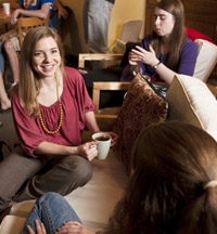 Students having coffee together