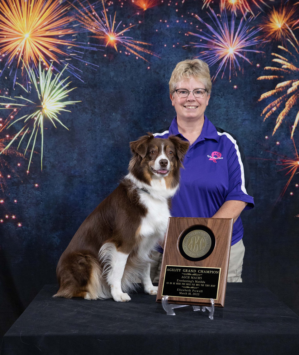 Elizabeth Powell and dog