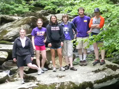 Biology students in the Smokey Mountains
