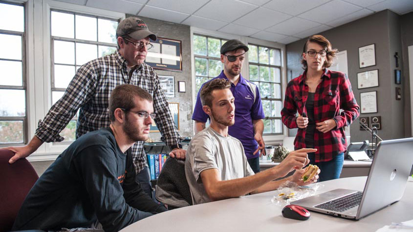 Cognitive Science students with laptop