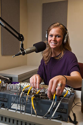 April Dugger mixing audio