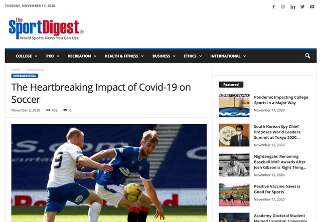 The Sport Digest website screenshot