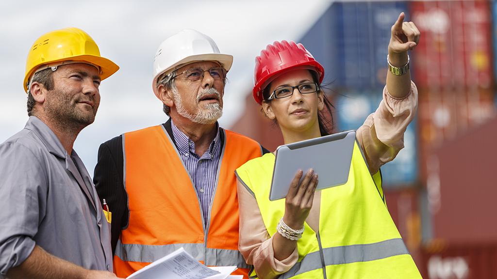 Construction manager giving directions