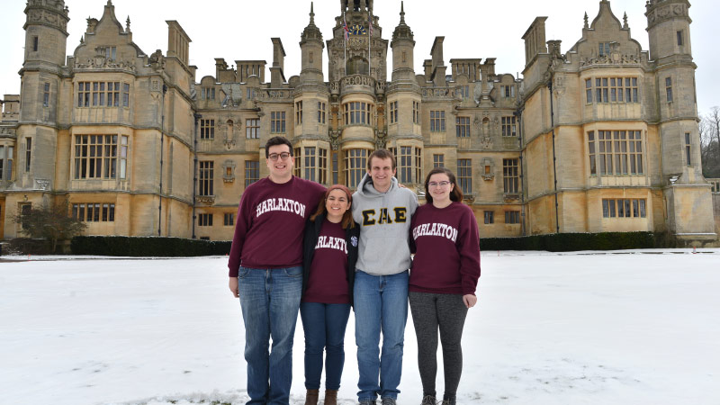 Education students at Harlaxton in Winter