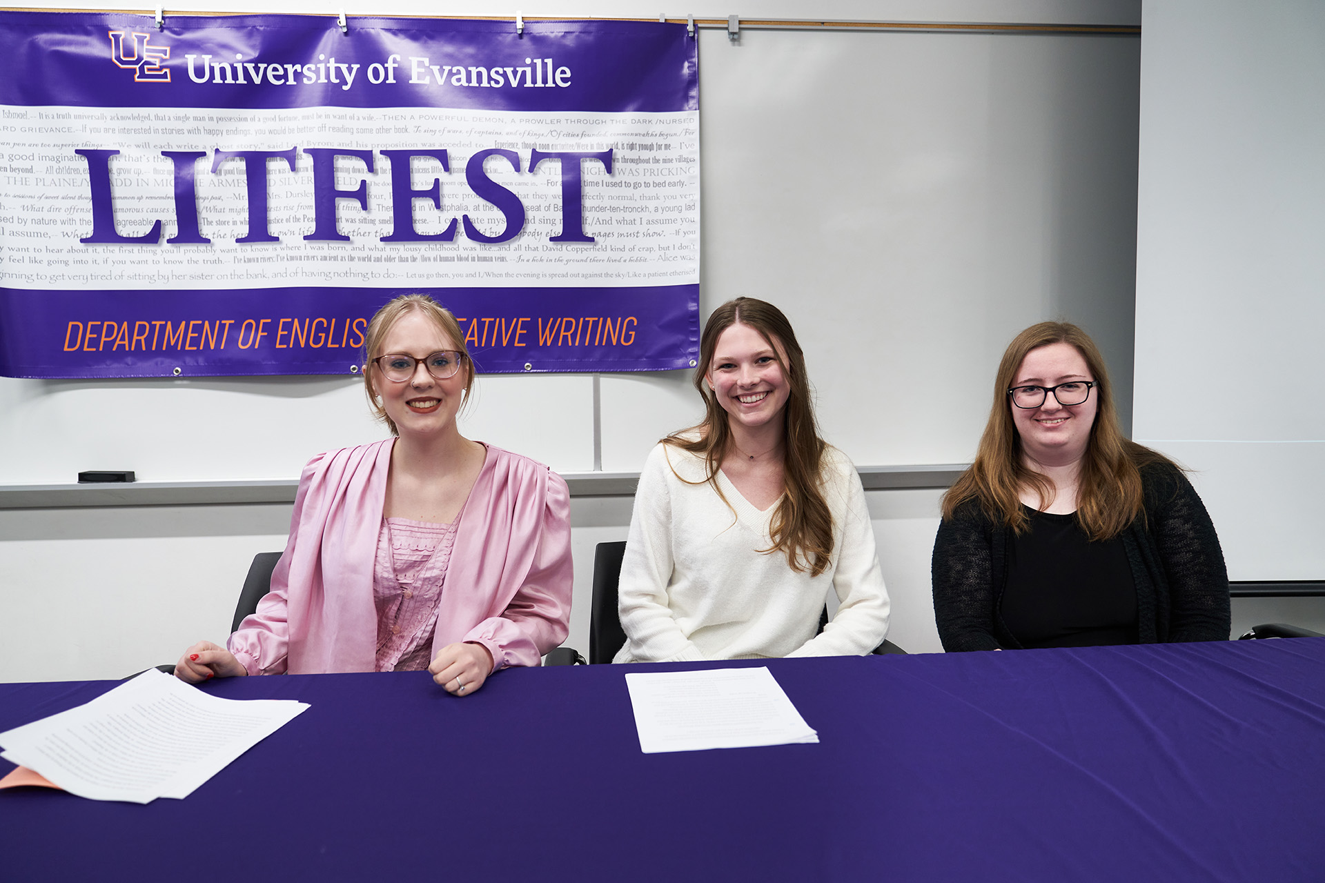 Elle Hardoin, Elizabeth McCook, and Samantha Anderson together offered a panel titled “Topics in Early Modernism.”