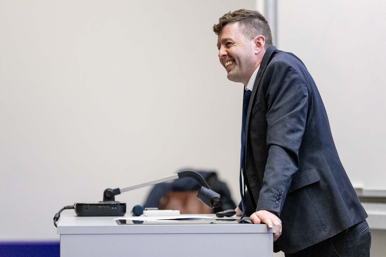 Dr. Liam Lanigan gave a lecture titled “Keeping things out of proportion: Scale and hope in the works of Ursula K. Le Guin.”