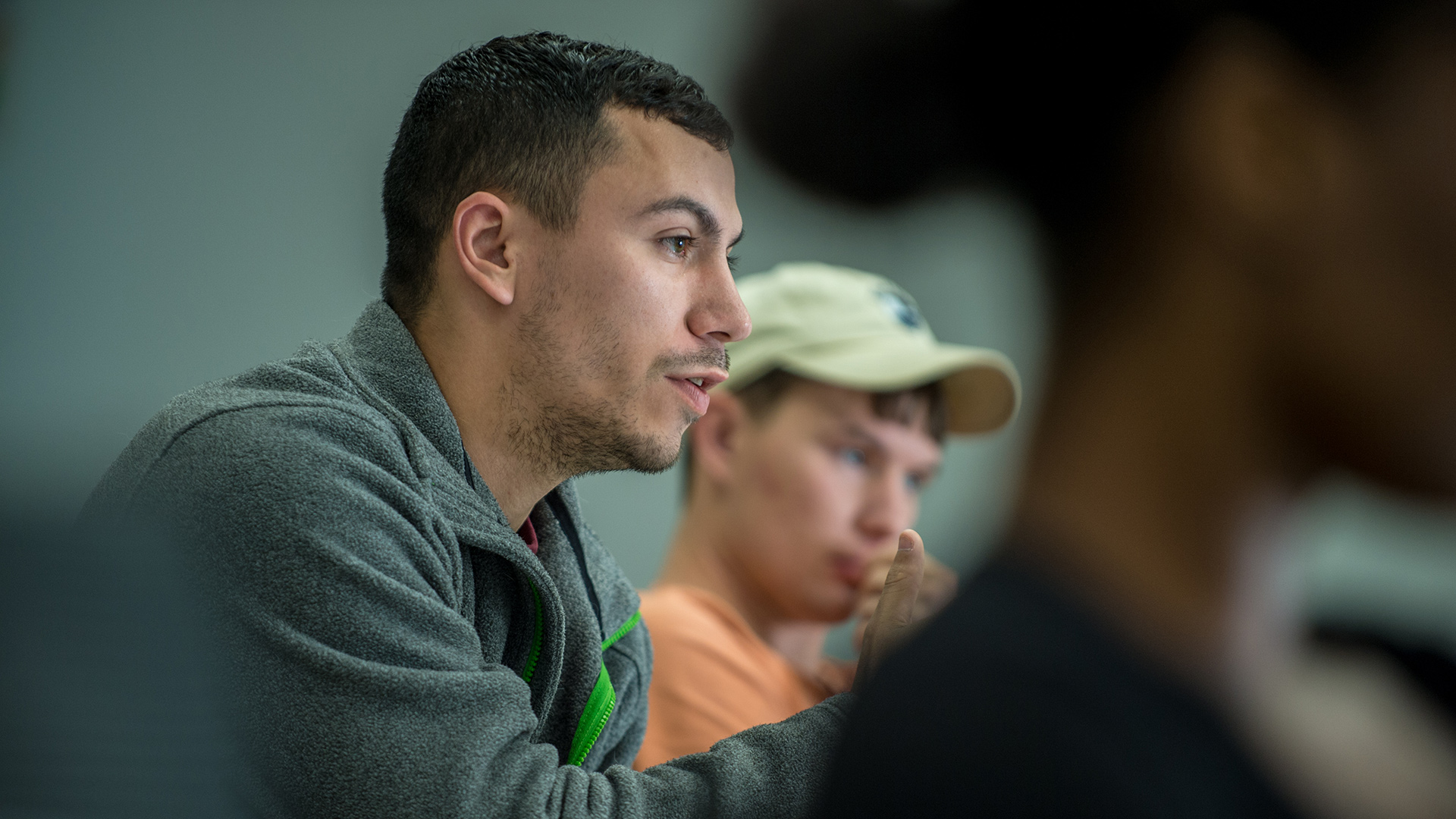 Student speaking in class