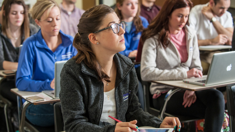 Students in class at desks