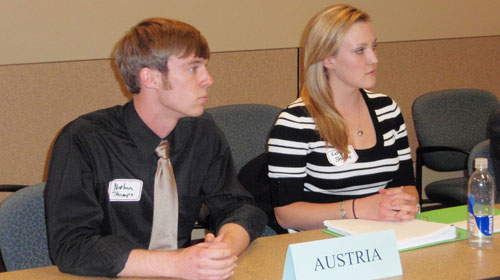 UE international studies students at Model UN conference