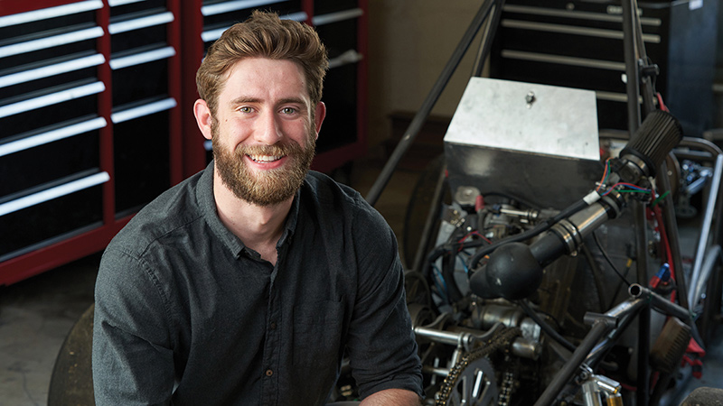 Justin Fritch with Baja buggy