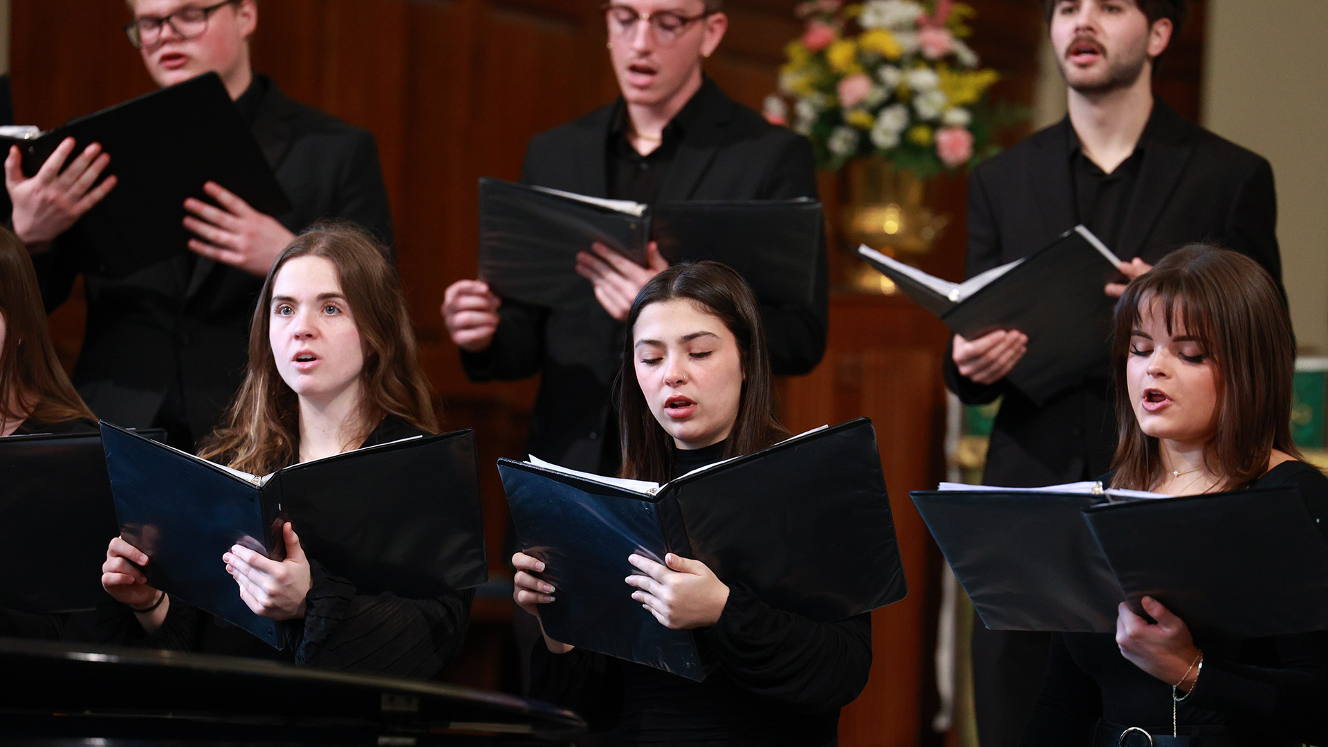Choir group performing