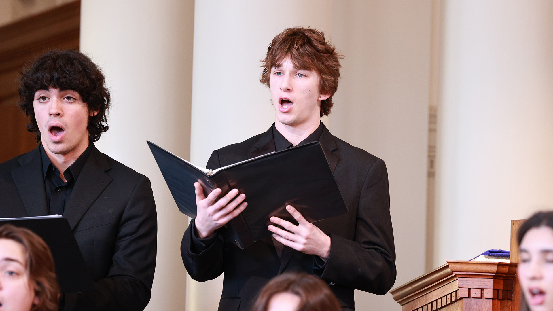 Choir male performing