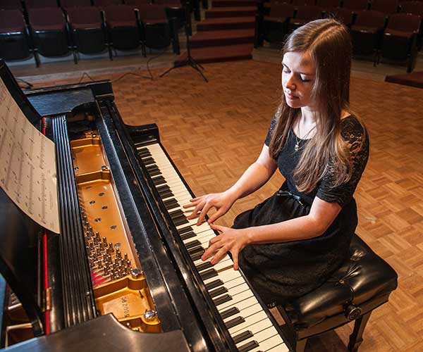 Girl playing piano