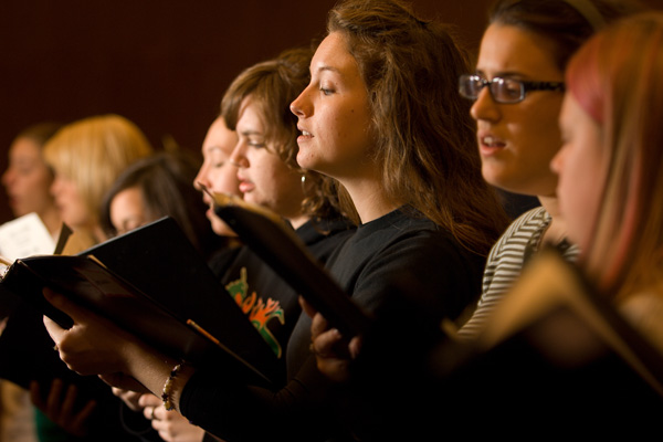 Students singing