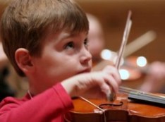 Child playing violin