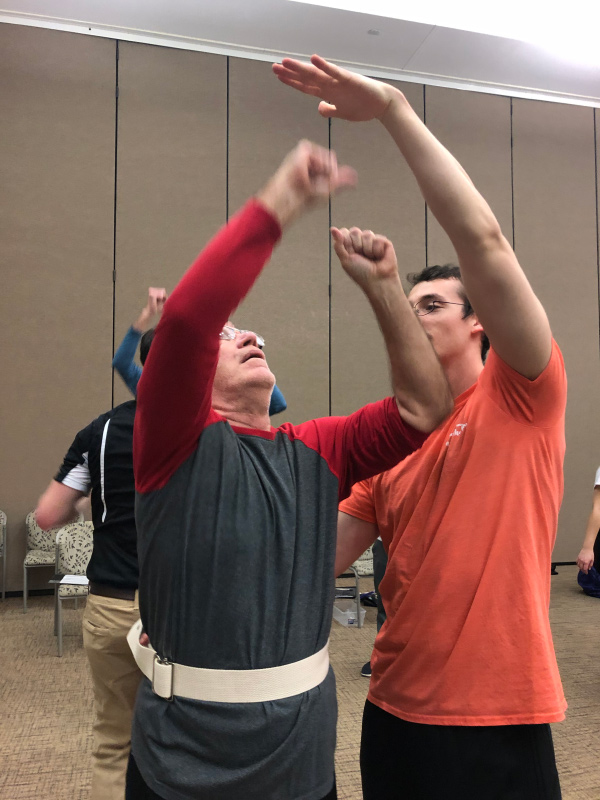 Patient reaching high