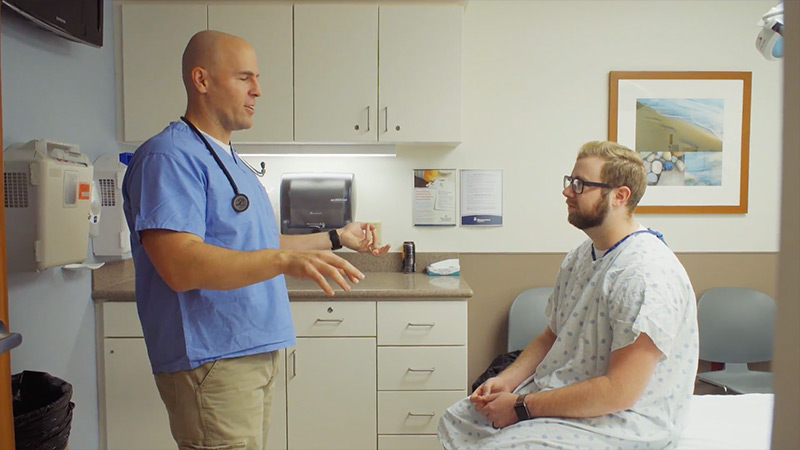 Andy Lampkins with patient