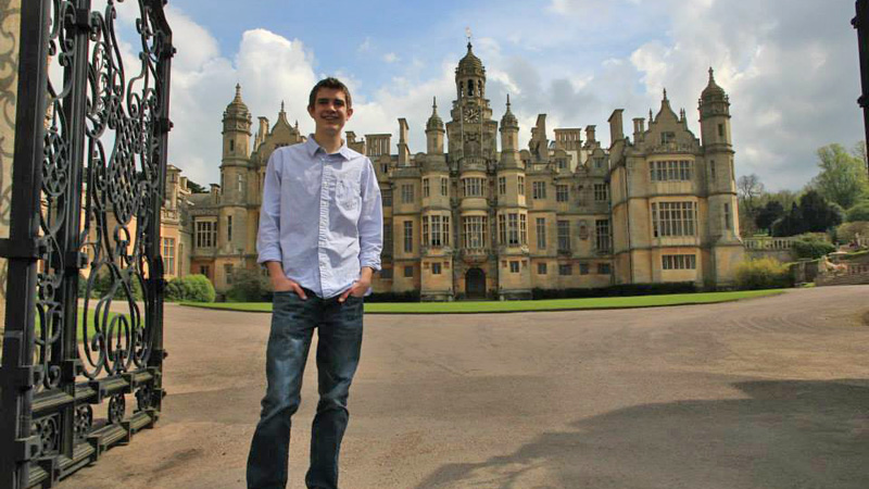 Joe Estes in front of Harlaxton