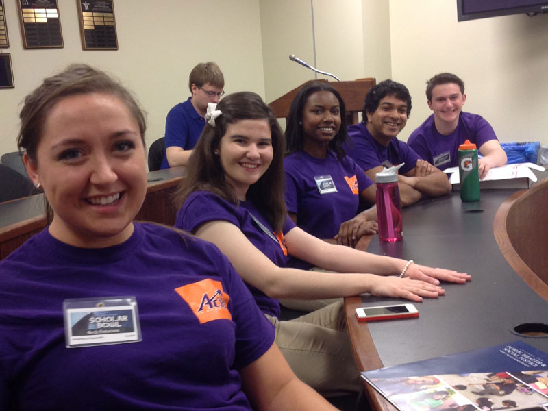 Scholar Bowl students at table