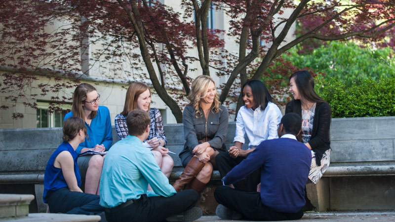 Class with faculty outside