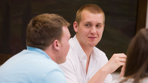 Two students talking