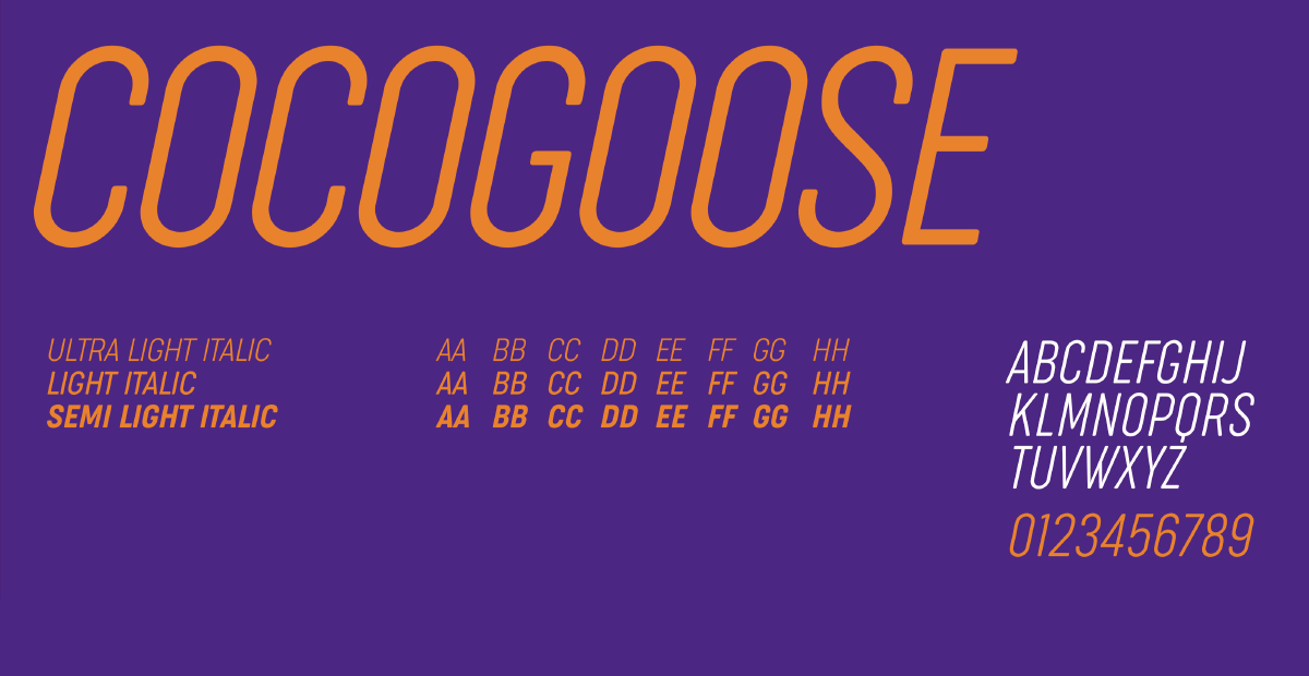 Cocogoose Font Example