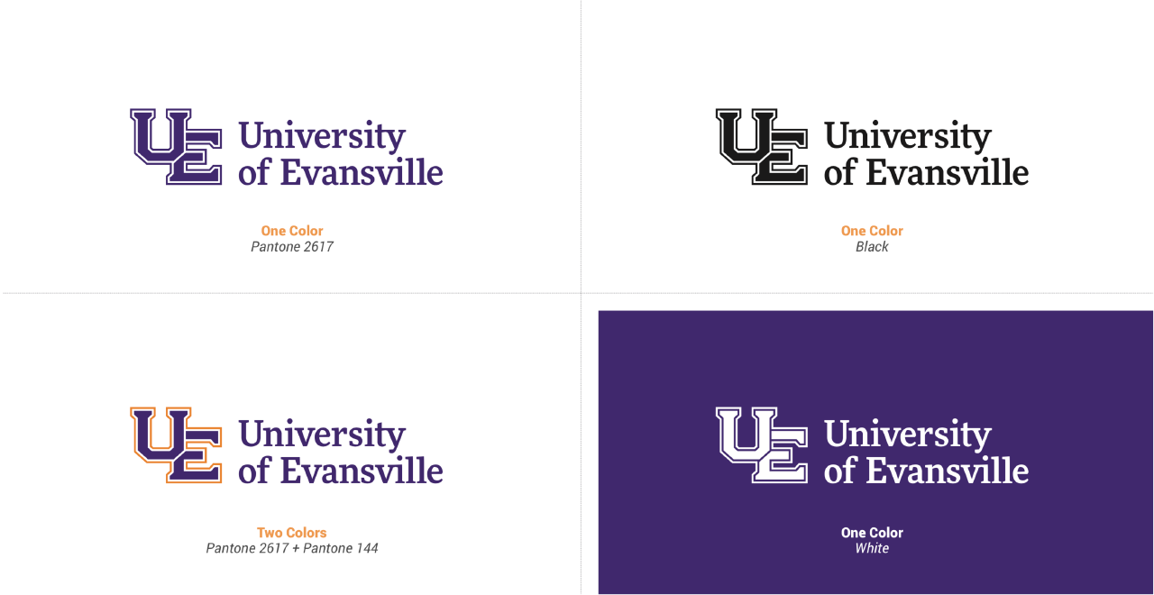 Chart showing logo in various color scenarios.