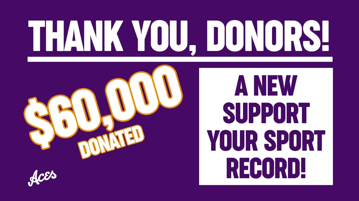 Thank You Donors! 60,000 donated.