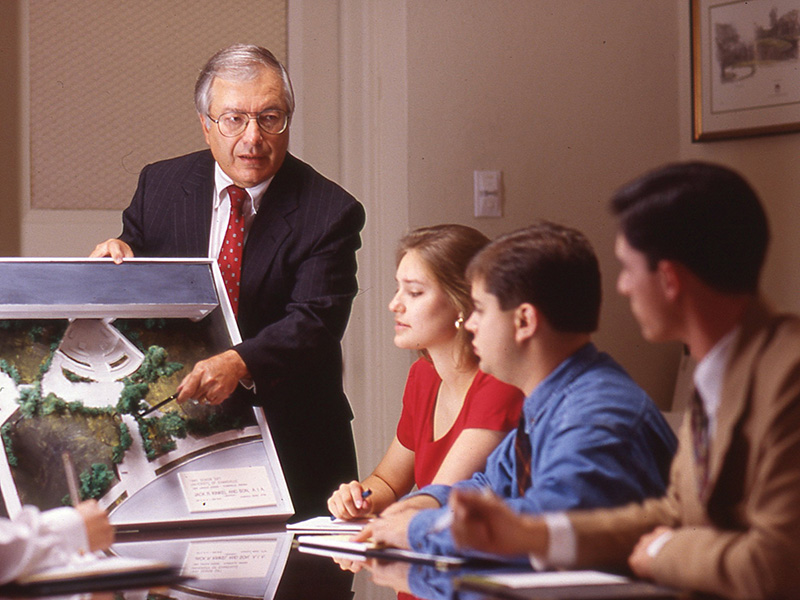 Robert Gallman with students
