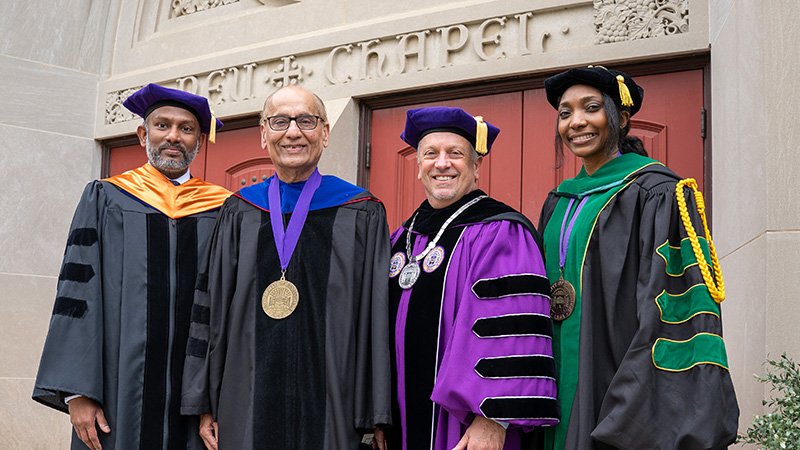 Suresh Immanuel, Walayet Khan, President Christopher Pietruszkiewicz, and Yolanda Obaze.