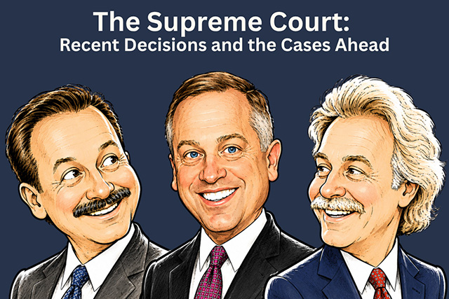 Drawings of the three presenters