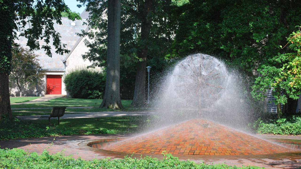 Weeping Basketball Fountain in Memorial Plaza