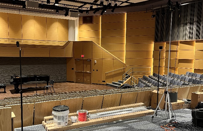 Long-awaited renovations in Wheeler Concert Hall near completion.
