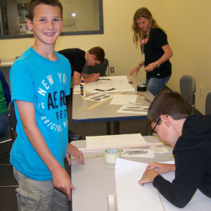 Middle school boys at Engineering Options camp
