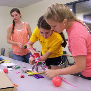 Middle School girls during Engineering Options camp