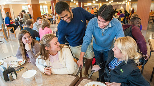 Students in dining hall