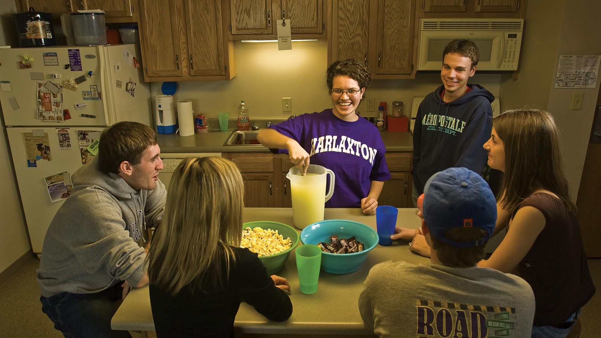 Students in a kitchen