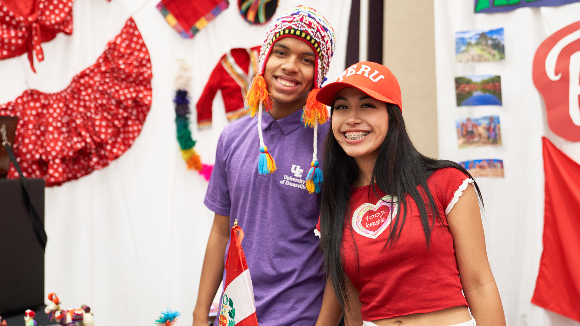 Students at the International Bazaar